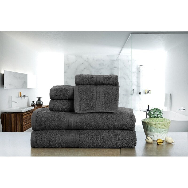 Luxuriöses 6-teiliges Handtuchset aus Baumwolle, 600 g/m², Badezimmerhandtuchset von Ample Decor