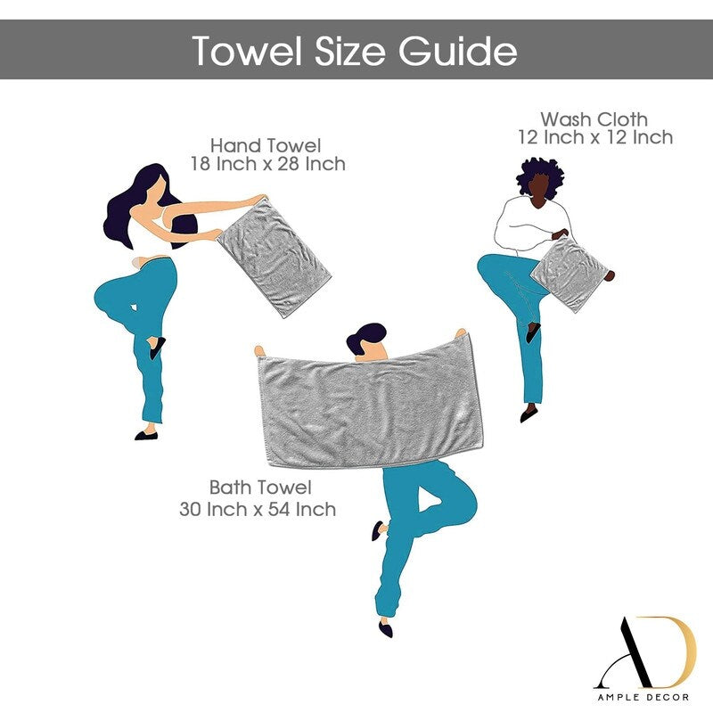 Luxuriöses 6-teiliges Handtuchset aus Baumwolle, 600 g/m², Badezimmerhandtuchset von Ample Decor