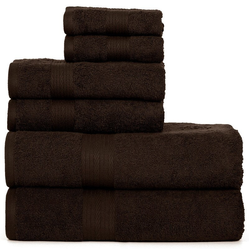 Luxuriöses 6-teiliges Handtuchset aus Baumwolle, 600 g/m², Badezimmerhandtuchset von Ample Decor