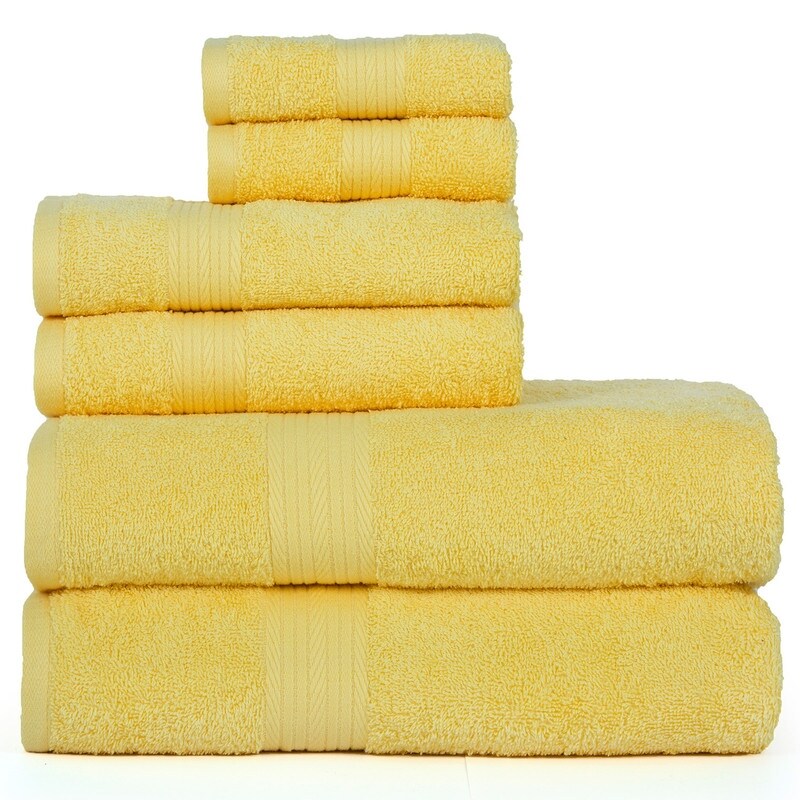 Luxuriöses 6-teiliges Handtuchset aus Baumwolle, 600 g/m², Badezimmerhandtuchset von Ample Decor