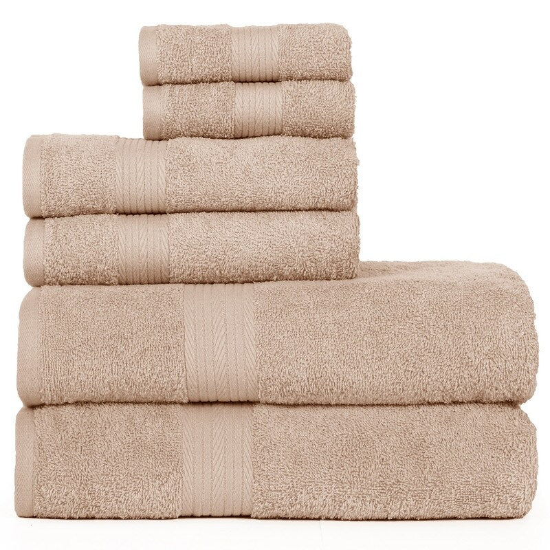 Luxuriöses 6-teiliges Handtuchset aus Baumwolle, 600 g/m², Badezimmerhandtuchset von Ample Decor
