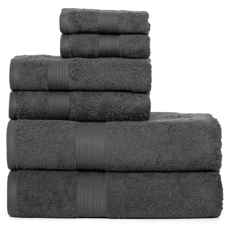 Luxuriöses 6-teiliges Handtuchset aus Baumwolle, 600 g/m², Badezimmerhandtuchset von Ample Decor