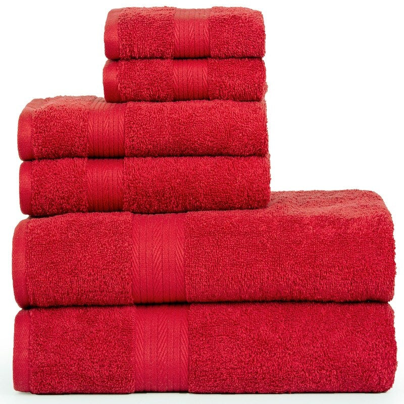 Luxuriöses 6-teiliges Handtuchset aus Baumwolle, 600 g/m², Badezimmerhandtuchset von Ample Decor