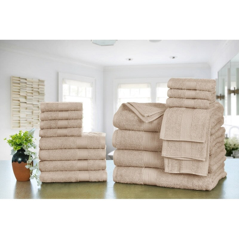 Luxuriöse Badezimmerhandtuch-Sets aus Baumwolle (600 g/m²) von Ample Decor – 18er-Set