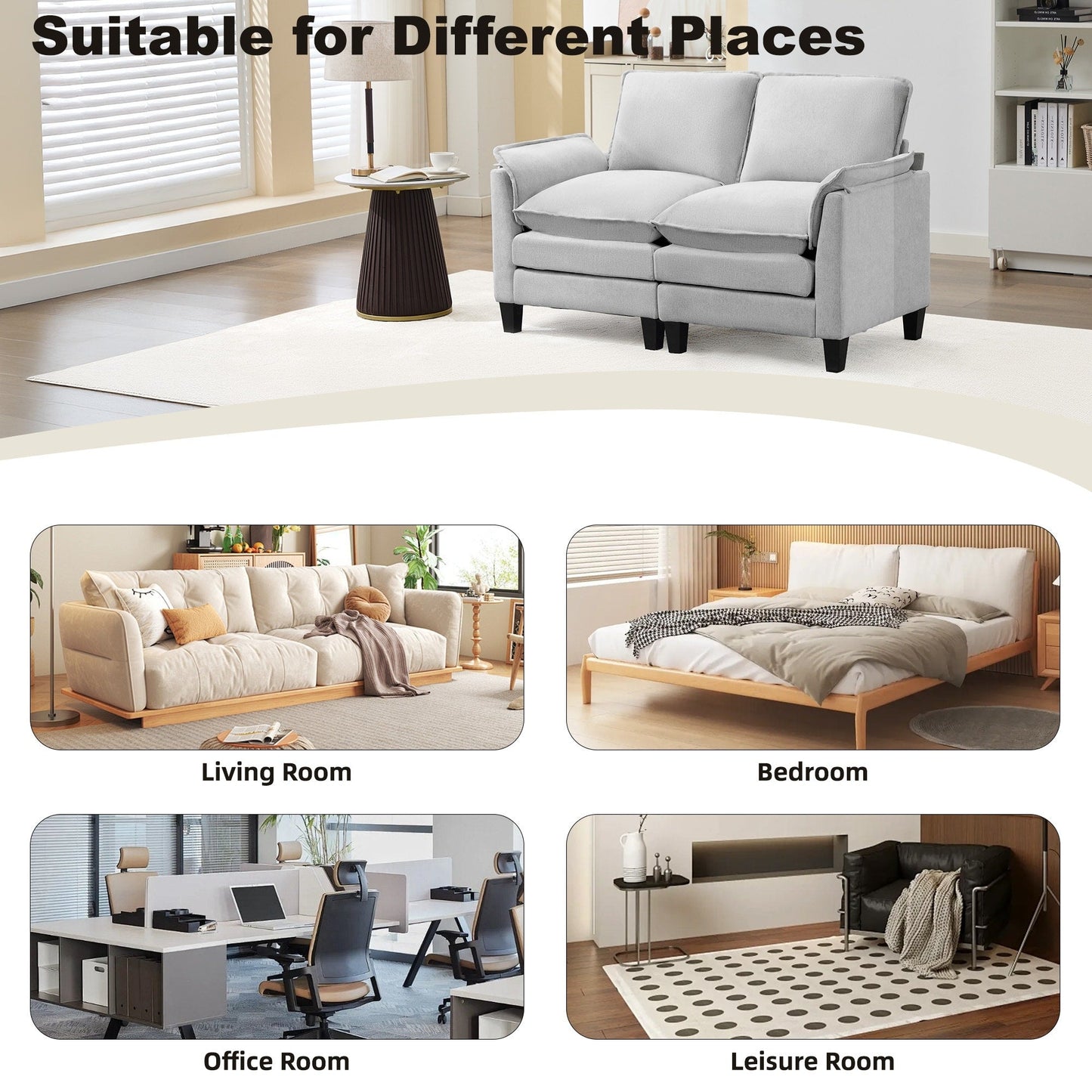 Luxury 2-Seat Sofa â?Cloud-Like Comfort, Sturdy Design â?For Living Rooms & Offices