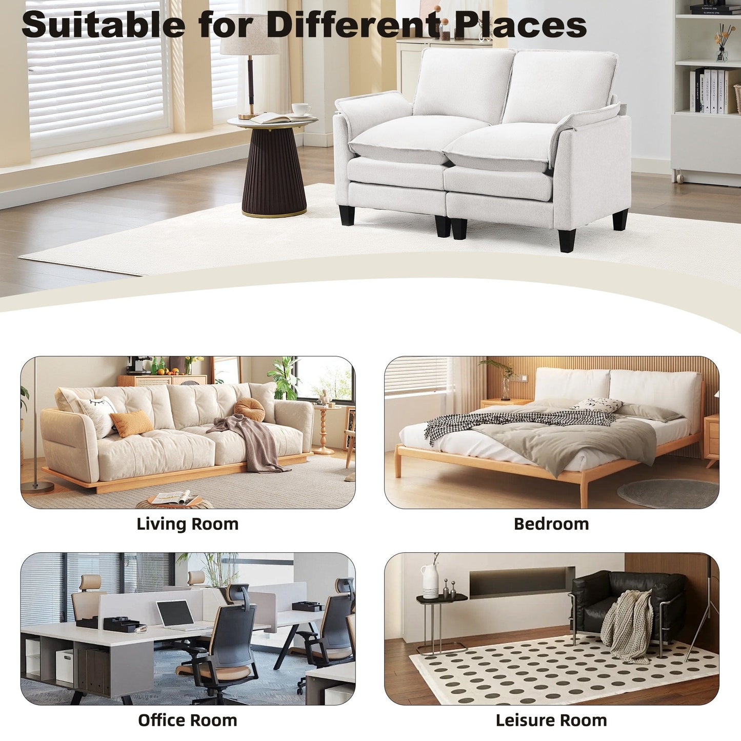 Luxury 2-Seat Sofa â?Cloud-Like Comfort, Sturdy Design â?For Living Rooms & Offices