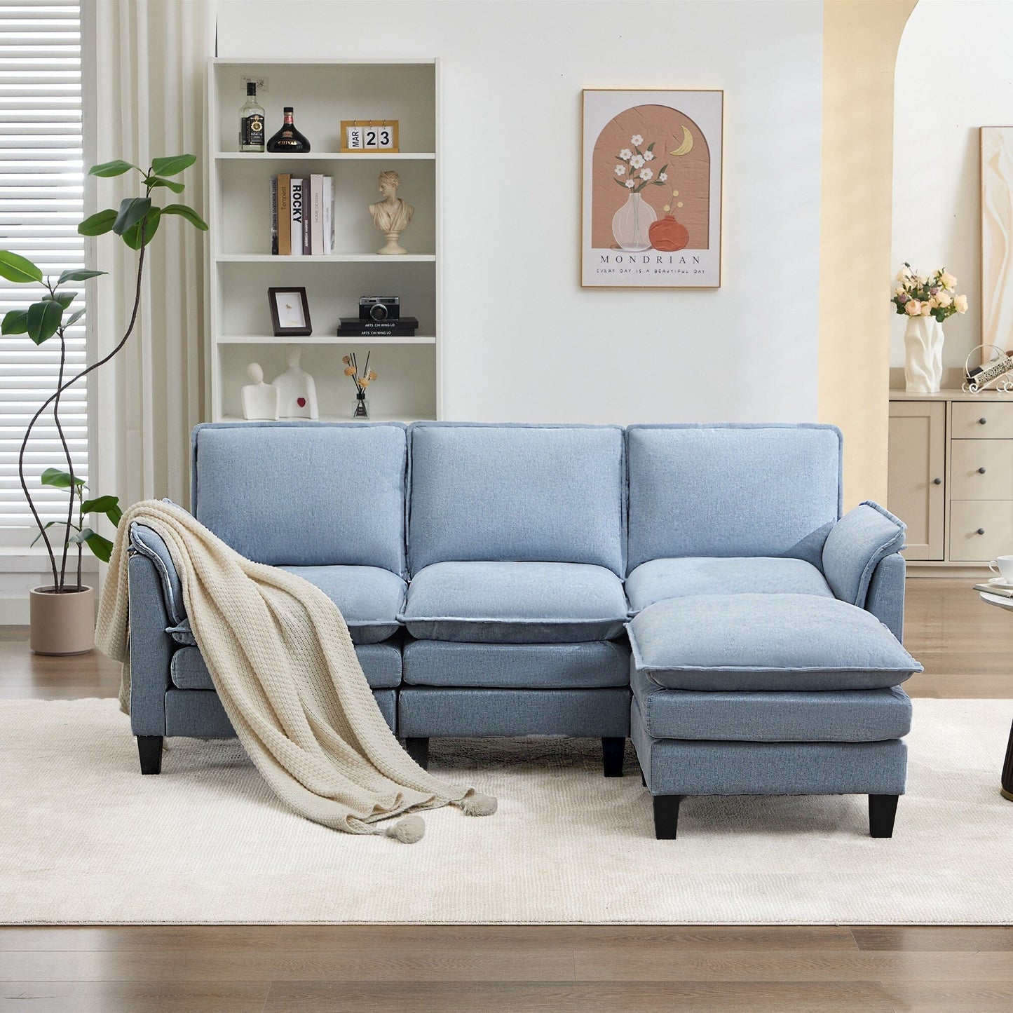 Luxury 3-Seater Sofa & Footstool â?Ultra-Plush, Multi-Room Comfort