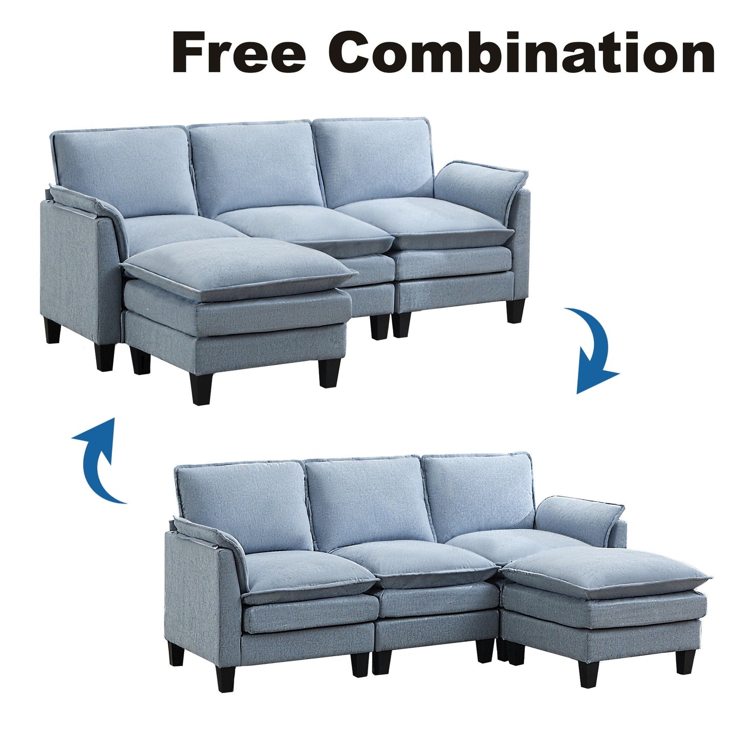 Luxury 3-Seater Sofa & Footstool â?Ultra-Plush, Multi-Room Comfort