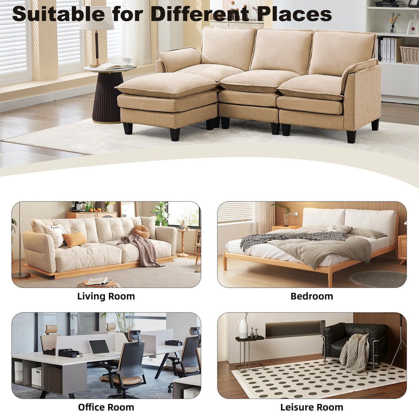Luxury 3-Seater Sofa & Footstool â?Ultra-Plush, Multi-Room Comfort