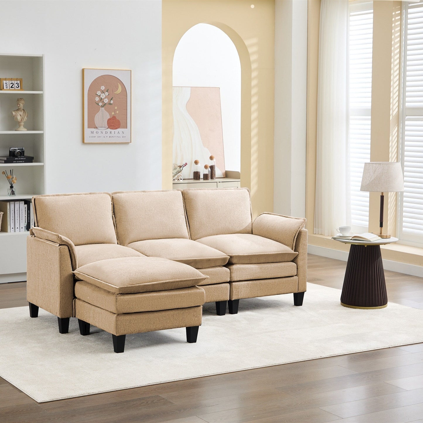 Luxury 3-Seater Sofa & Footstool â?Ultra-Plush, Multi-Room Comfort