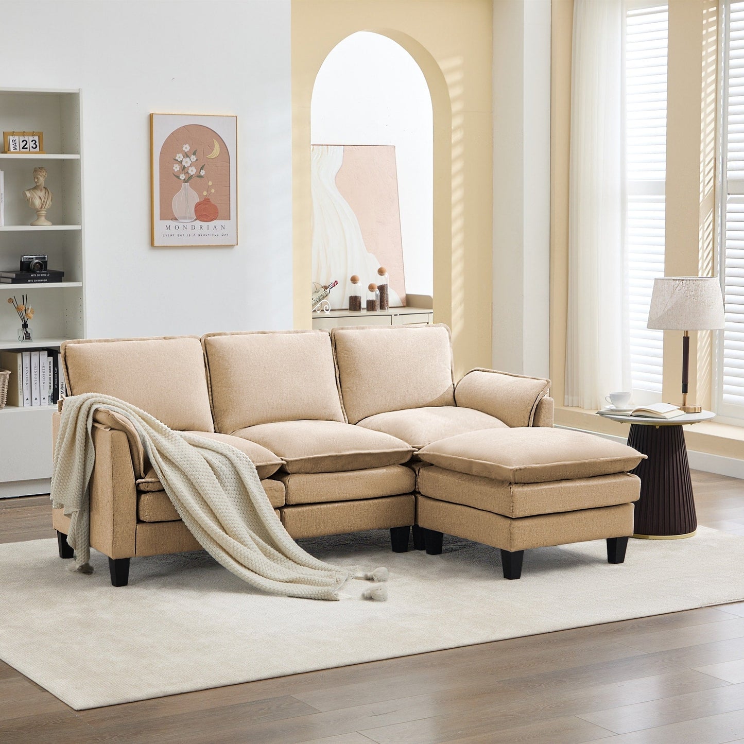 Luxury 3-Seater Sofa & Footstool â?Ultra-Plush, Multi-Room Comfort