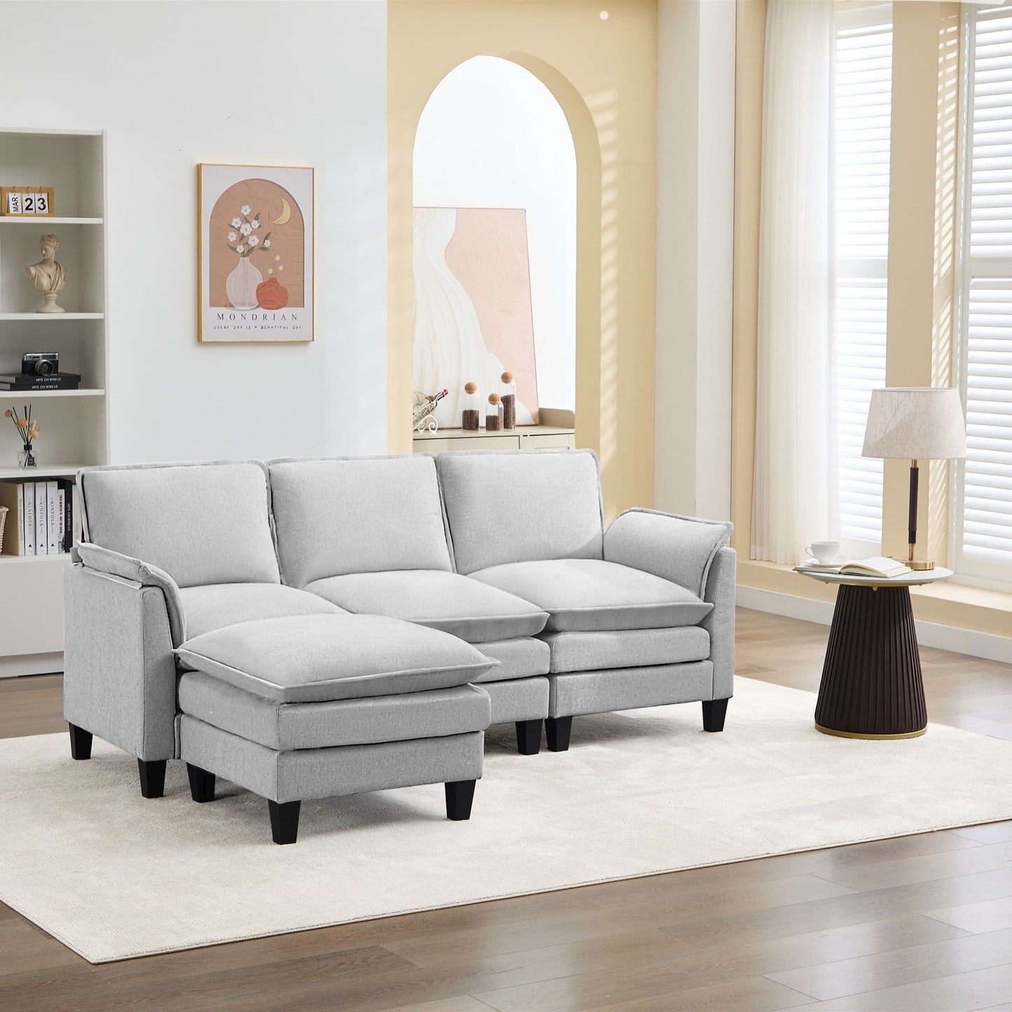 Luxury 3-Seater Sofa & Footstool â?Ultra-Plush, Multi-Room Comfort