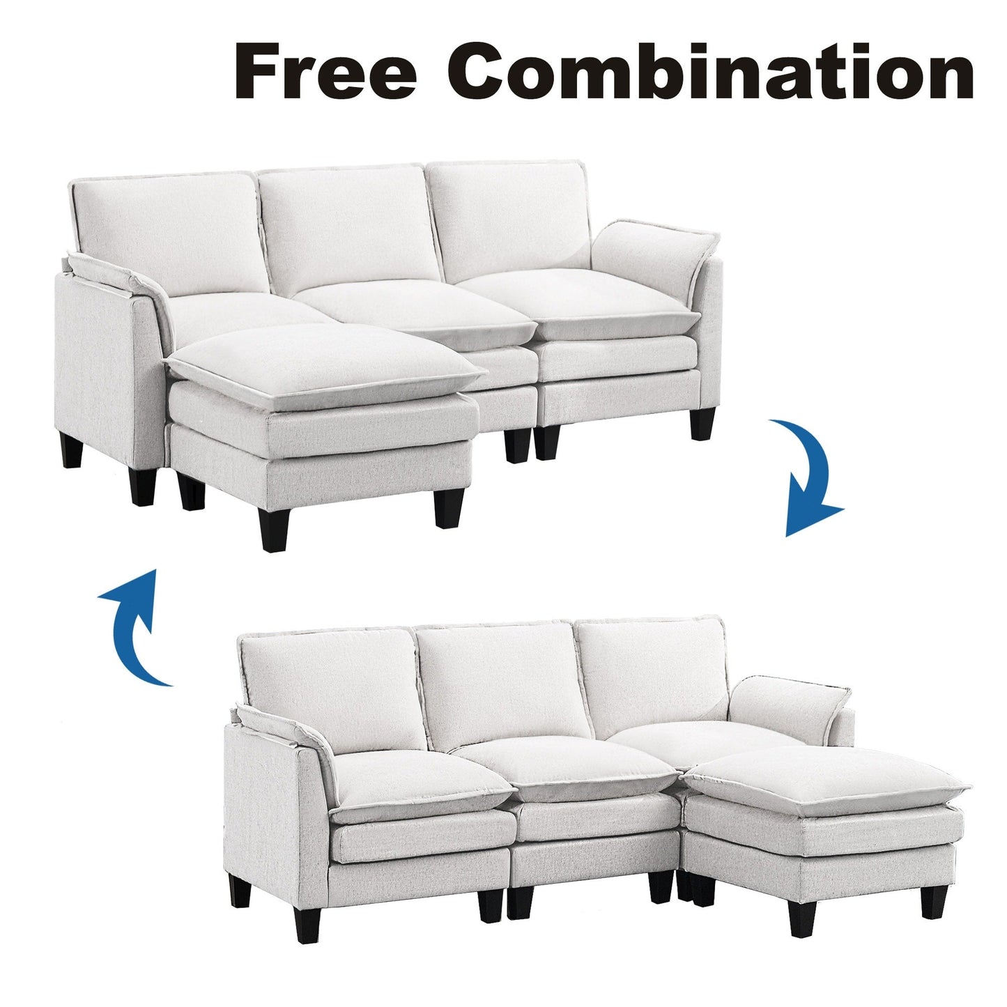 Luxury 3-Seater Sofa & Footstool â?Ultra-Plush, Multi-Room Comfort