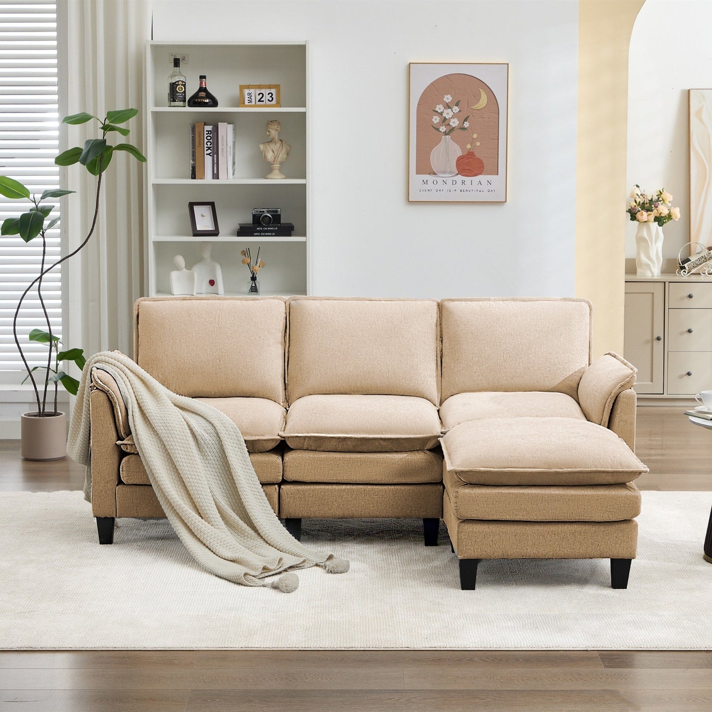 Luxury 3-Seater Sofa & Footstool â?Ultra-Plush, Multi-Room Comfort
