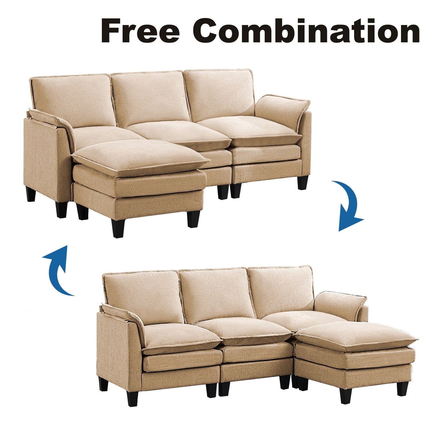 Luxury 3-Seater Sofa & Footstool â?Ultra-Plush, Multi-Room Comfort