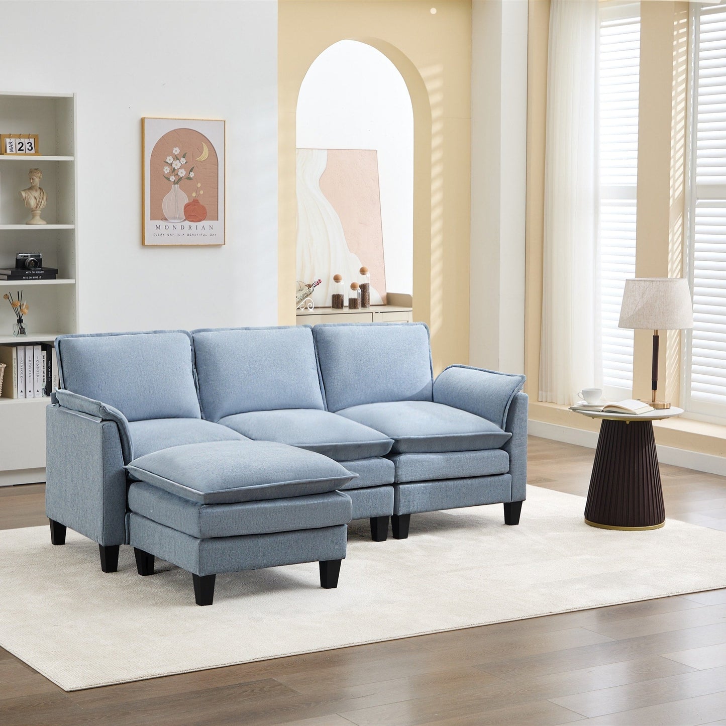 Luxury 3-Seater Sofa & Footstool â?Ultra-Plush, Multi-Room Comfort