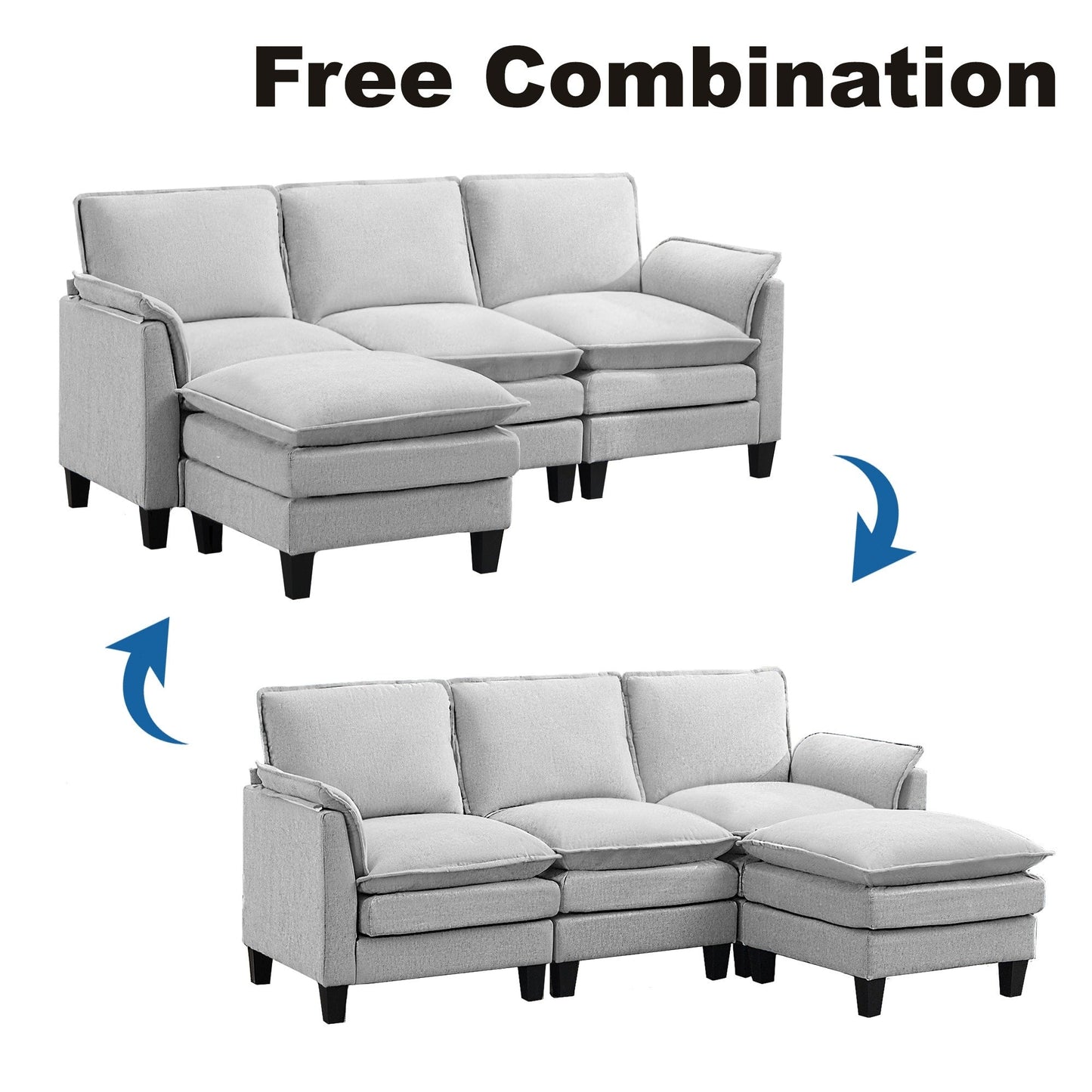 Luxury 3-Seater Sofa & Footstool â?Ultra-Plush, Multi-Room Comfort