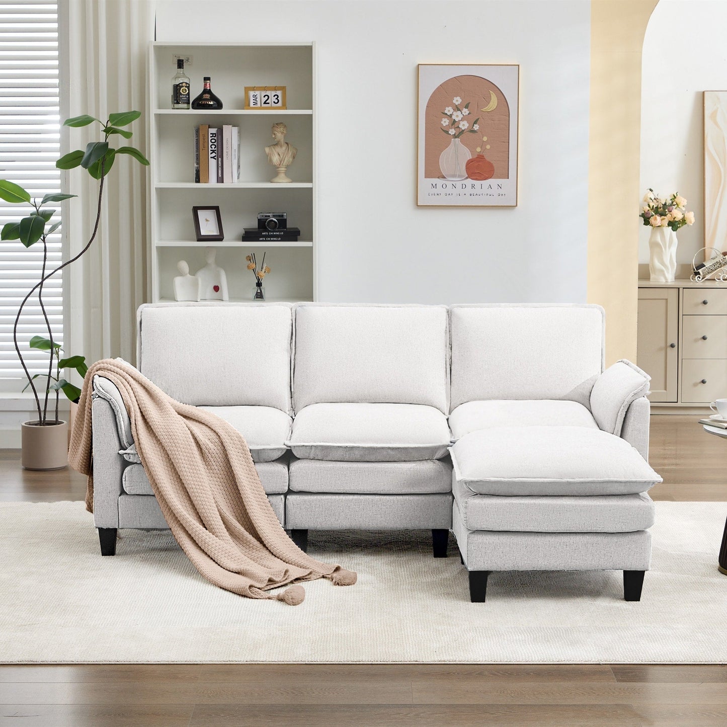 Luxury 3-Seater Sofa & Footstool â?Ultra-Plush, Multi-Room Comfort