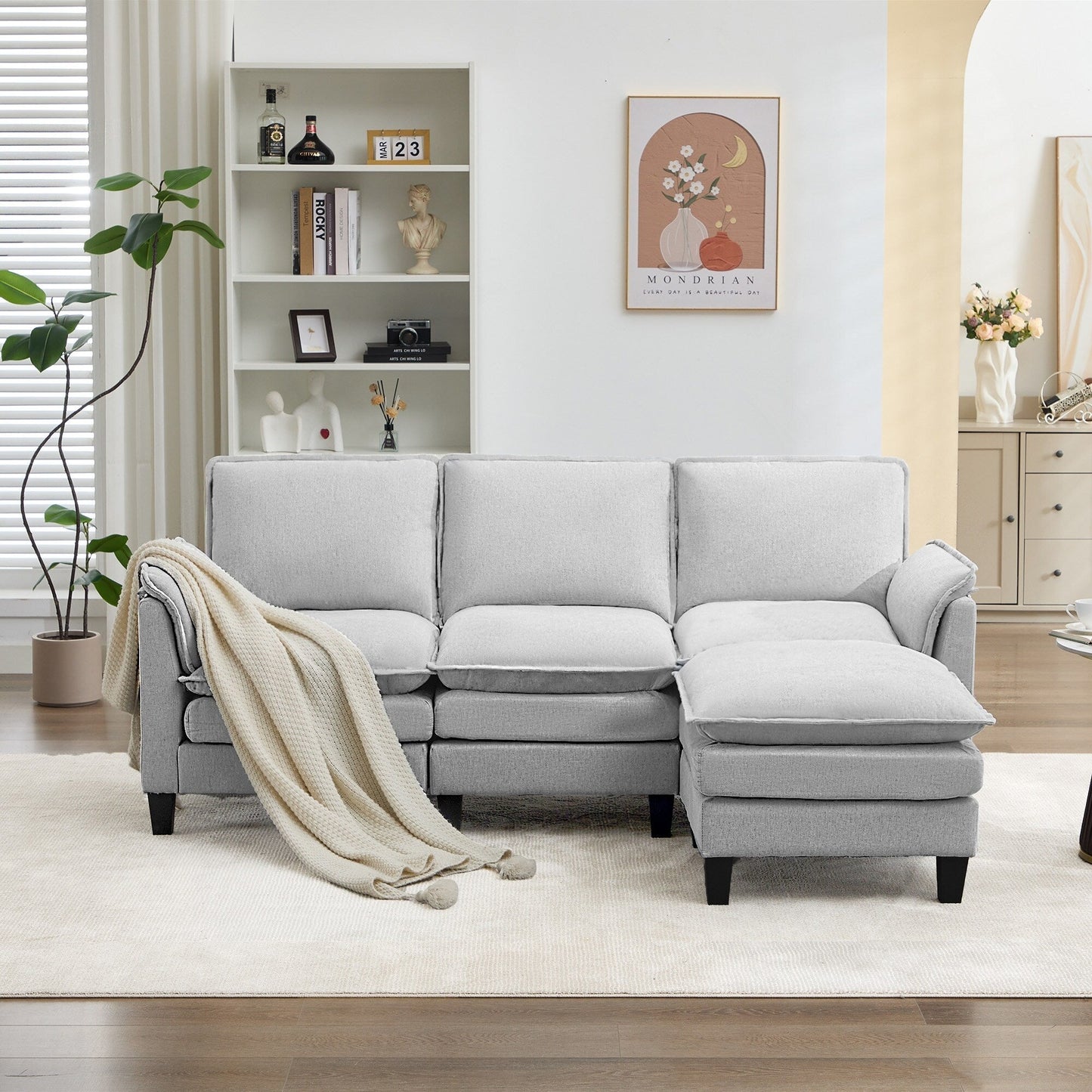 Luxury 3-Seater Sofa & Footstool â?Ultra-Plush, Multi-Room Comfort