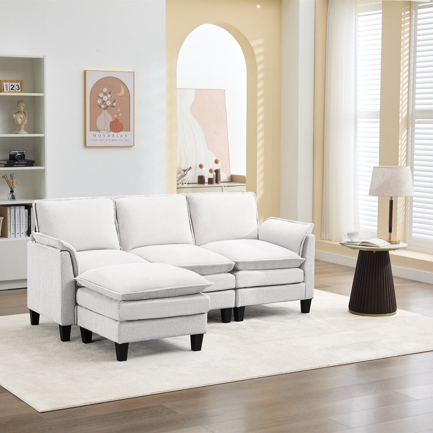 Luxury 3-Seater Sofa & Footstool â?Ultra-Plush, Multi-Room Comfort