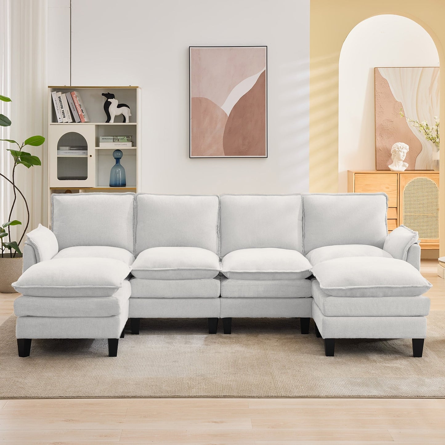 Luxury 4-Seater Sofa & Footstool â?Ultra-Plush, Multi-Room Comfort