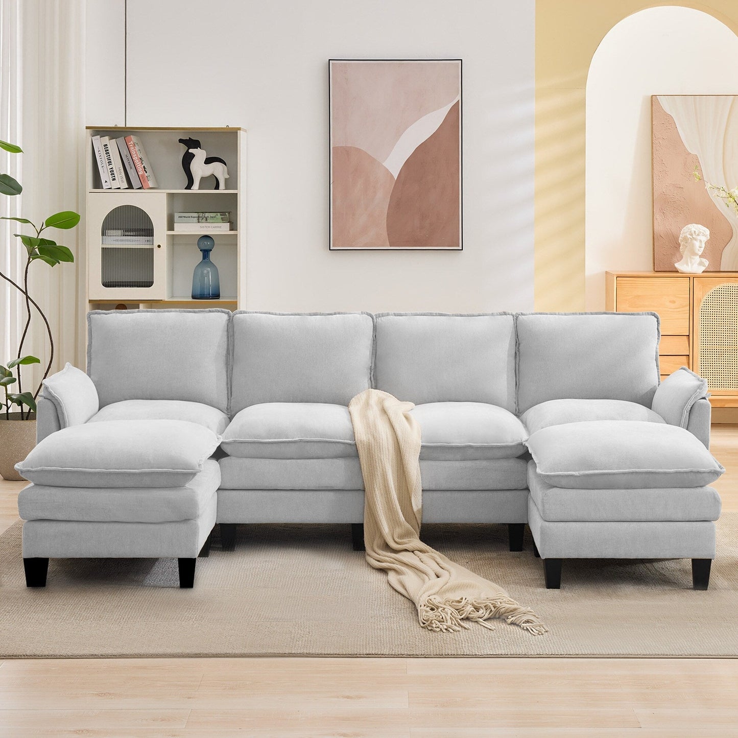Luxury 4-Seater Sofa & Footstool â?Ultra-Plush, Multi-Room Comfort