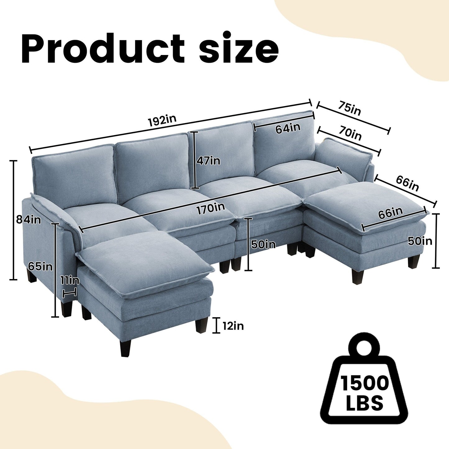 Luxury 4-Seater Sofa & Footstool â?Ultra-Plush, Multi-Room Comfort
