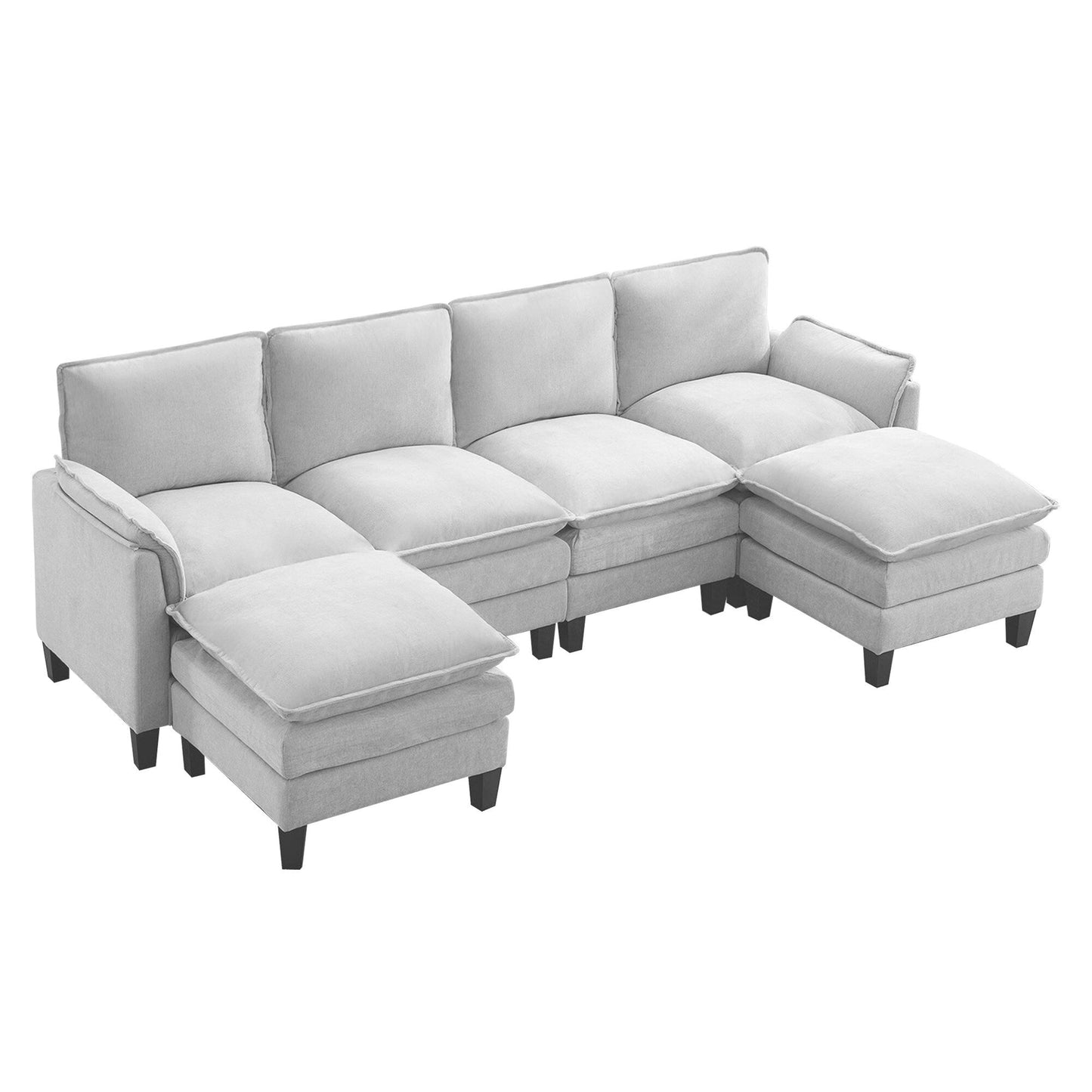 Luxury 4-Seater Sofa & Footstool â?Ultra-Plush, Multi-Room Comfort