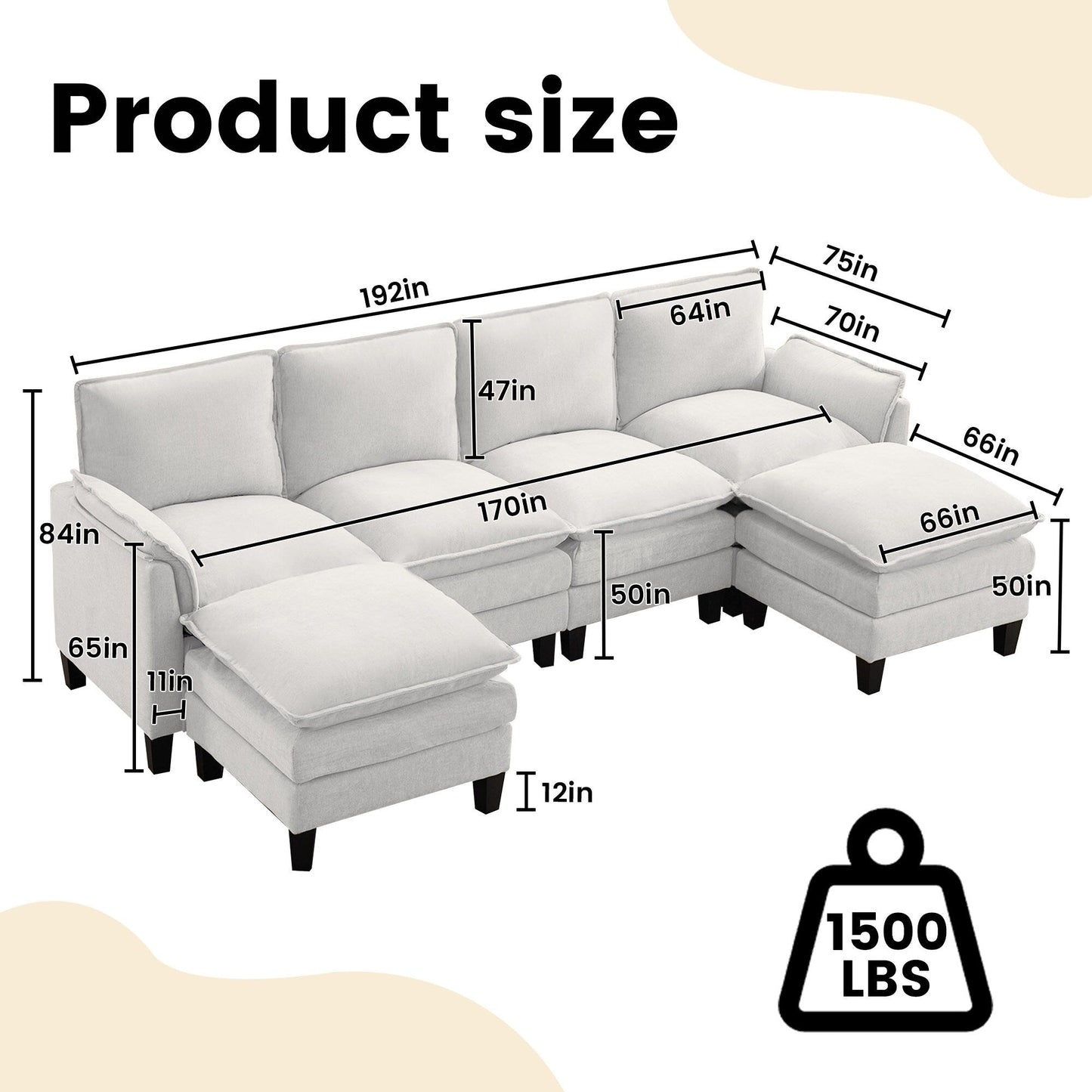 Luxury 4-Seater Sofa & Footstool â?Ultra-Plush, Multi-Room Comfort