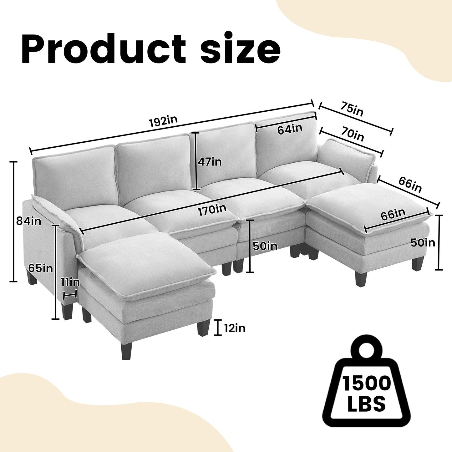 Luxury 4-Seater Sofa & Footstool â?Ultra-Plush, Multi-Room Comfort