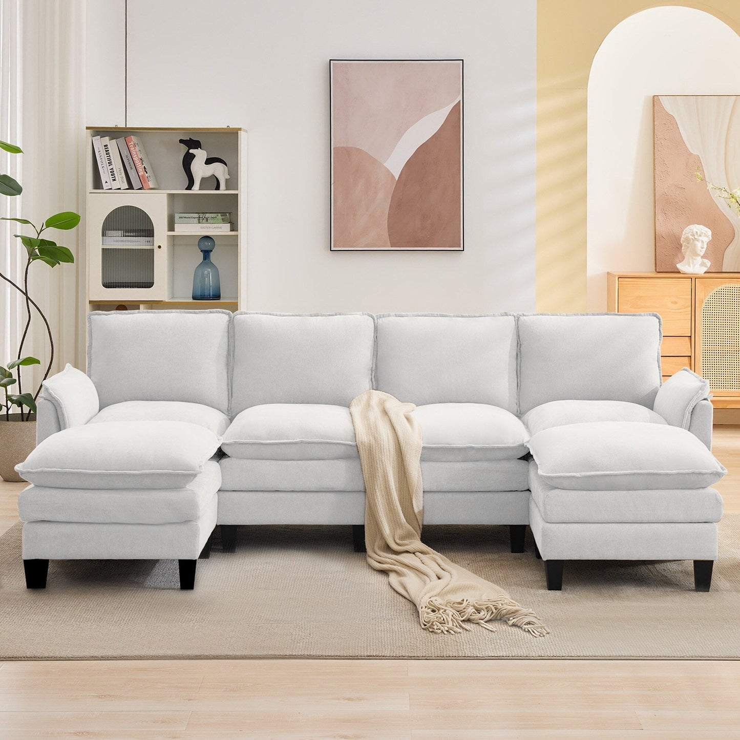 Luxury 4-Seater Sofa & Footstool â?Ultra-Plush, Multi-Room Comfort