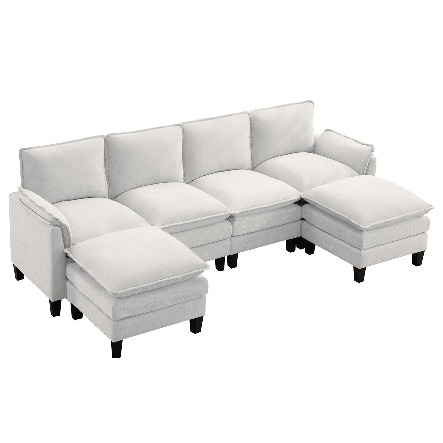 Luxury 4-Seater Sofa & Footstool â?Ultra-Plush, Multi-Room Comfort