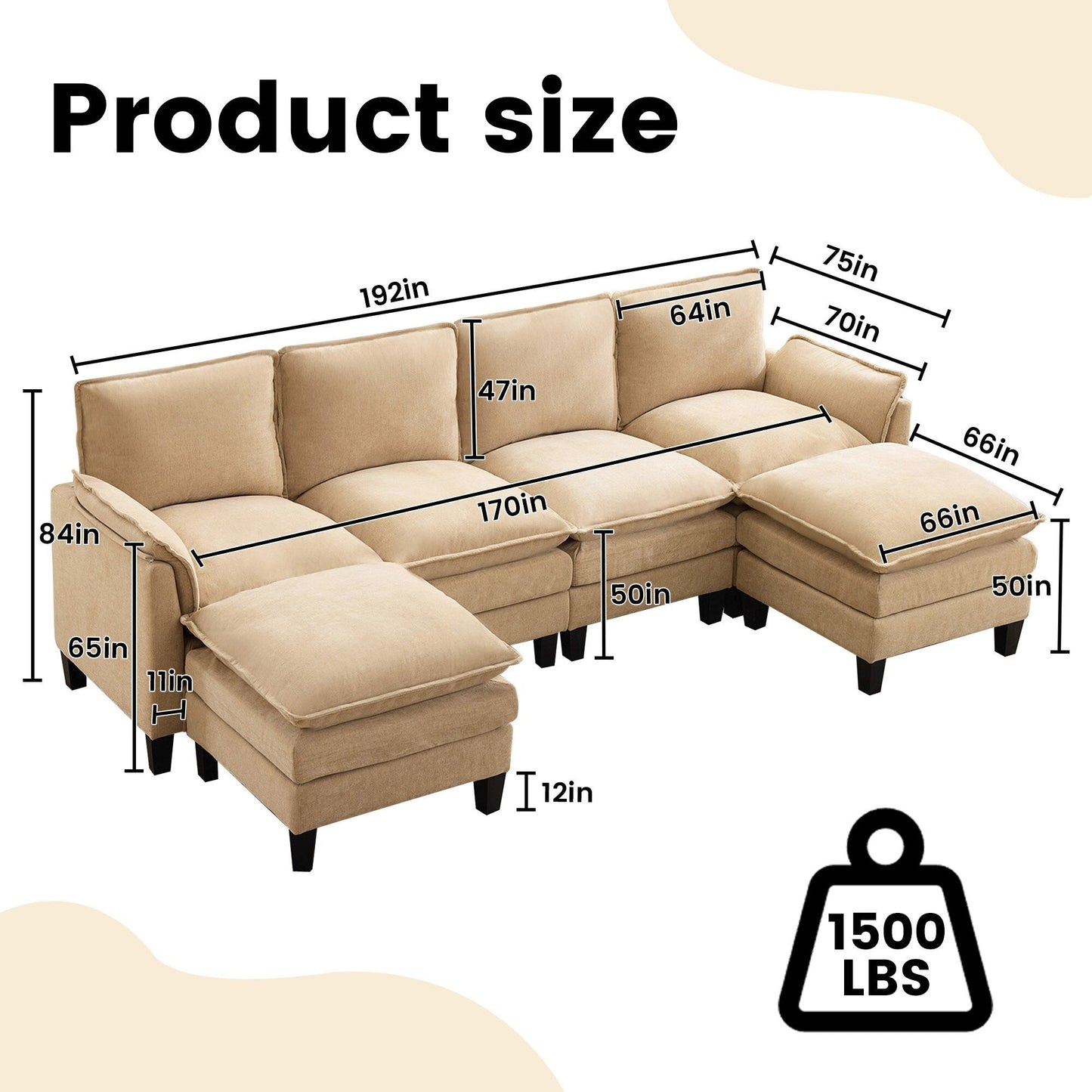Luxury 4-Seater Sofa & Footstool â?Ultra-Plush, Multi-Room Comfort