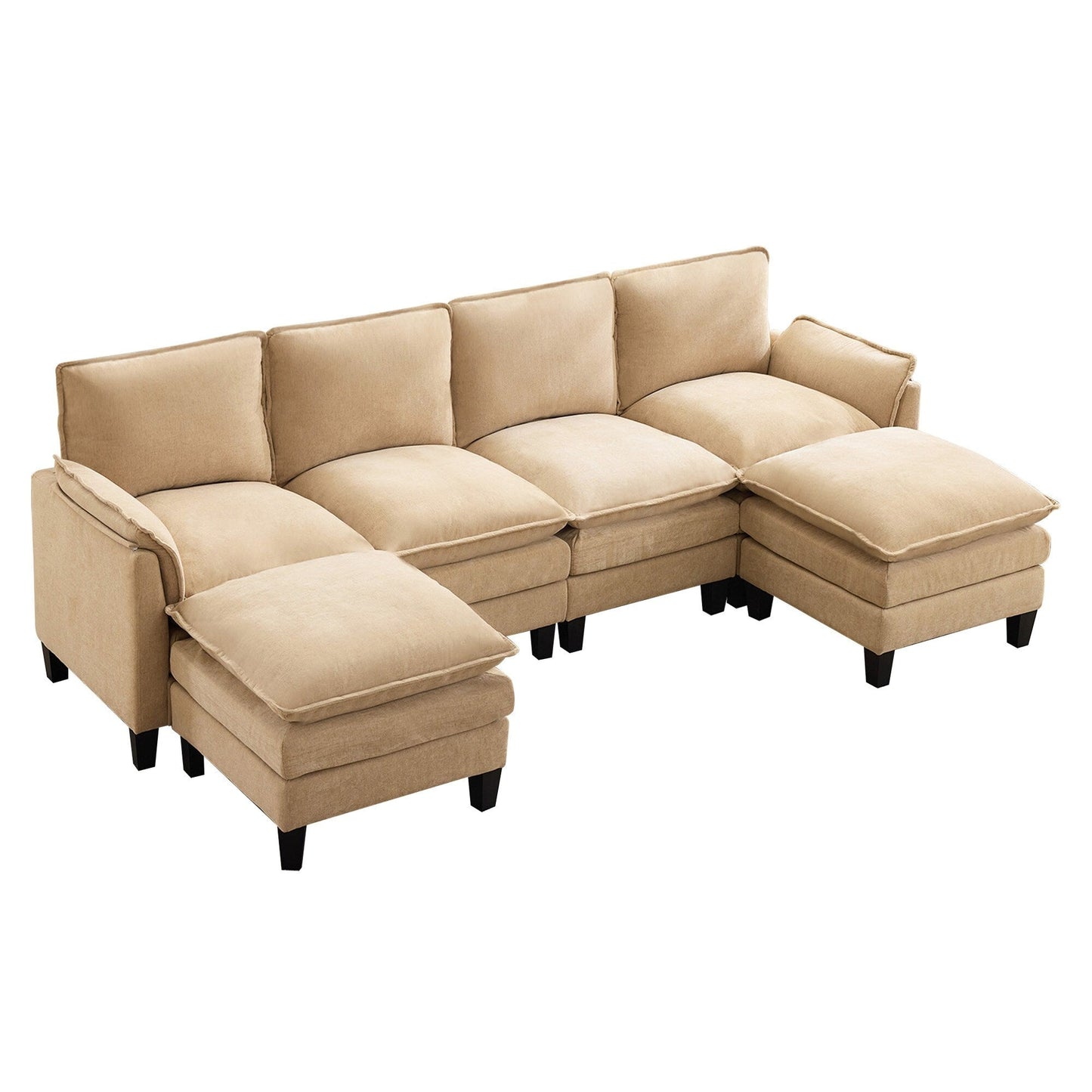 Luxury 4-Seater Sofa & Footstool â?Ultra-Plush, Multi-Room Comfort