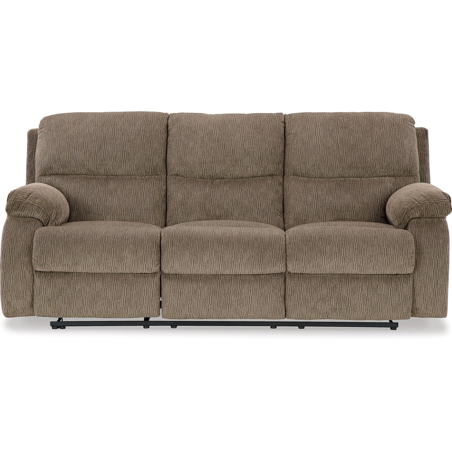 Lyla Manual Recliner Sofa, Bustle Back, Oak Brown Polyester 86 Inch