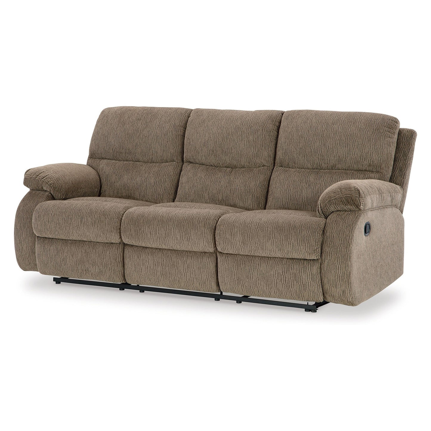 Lyla Manual Recliner Sofa, Bustle Back, Oak Brown Polyester 86 Inch
