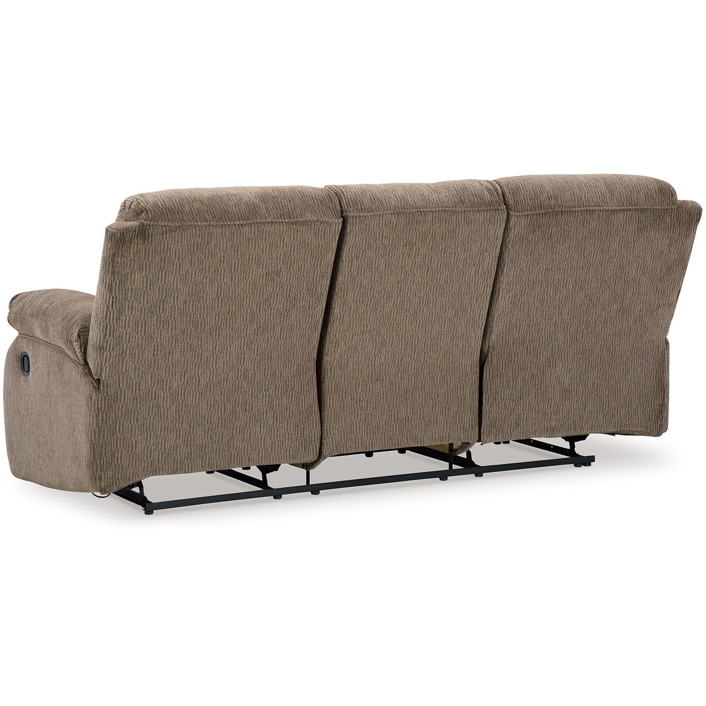 Lyla Manual Recliner Sofa, Bustle Back, Oak Brown Polyester 86 Inch