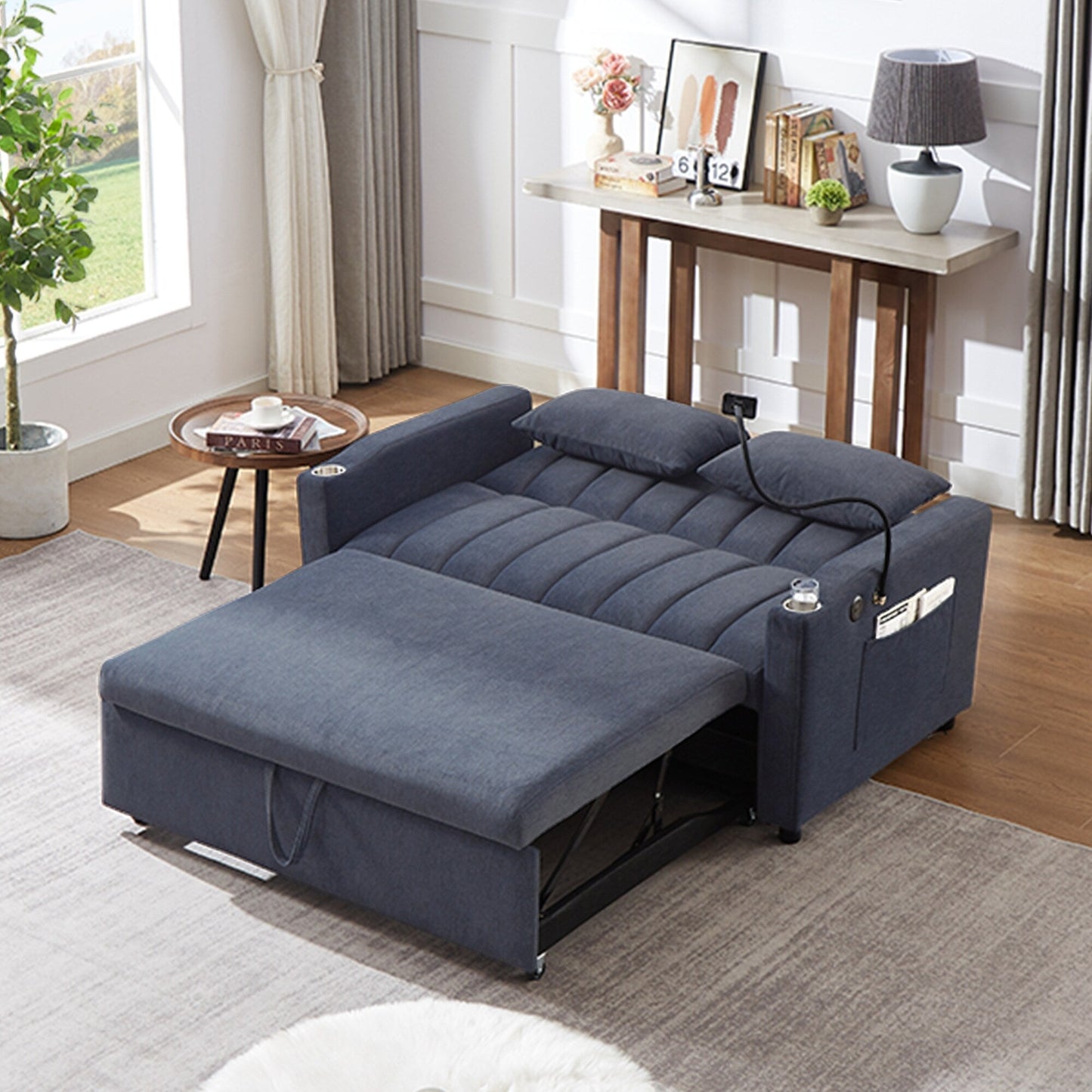 MERAX Convertible Loveseat Sofa, Pull Out Sofa Bed