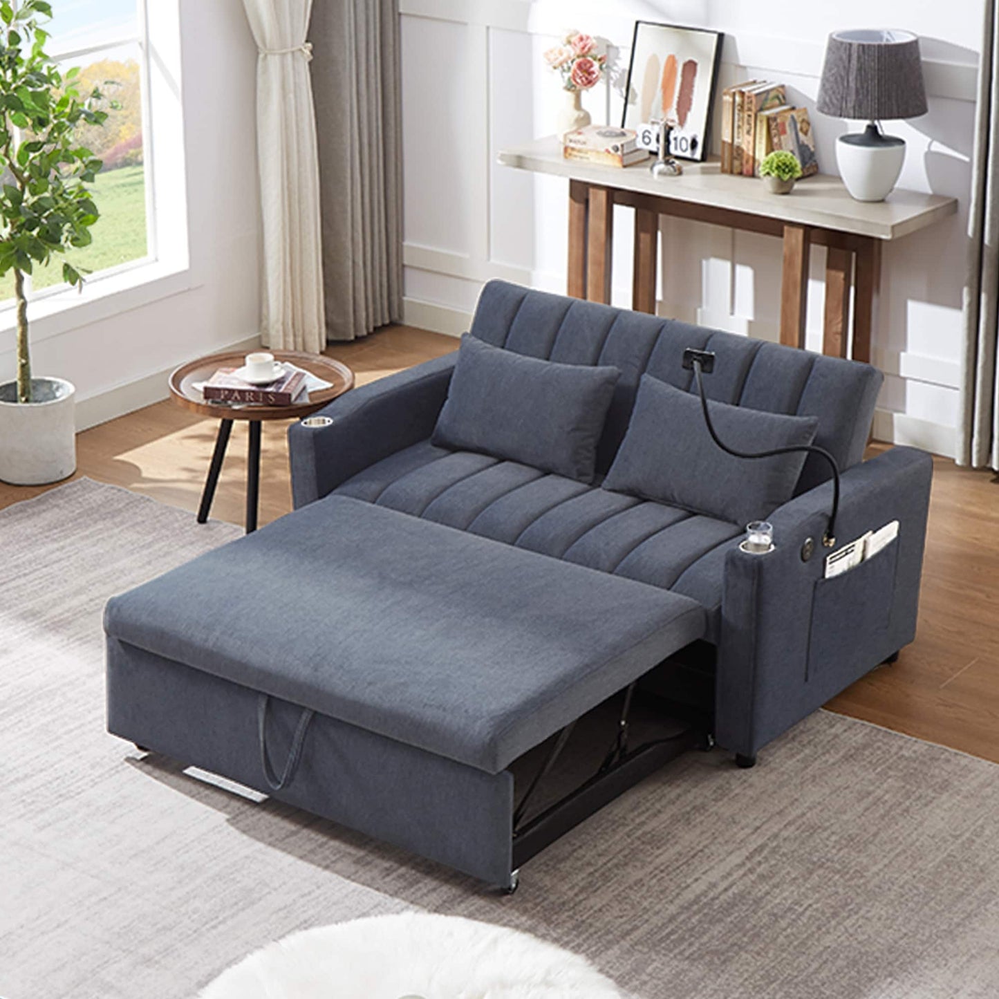 MERAX Convertible Loveseat Sofa, Pull Out Sofa Bed