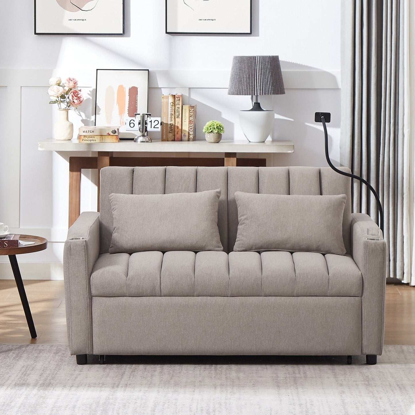 MERAX Convertible Loveseat Sofa, Pull Out Sofa Bed