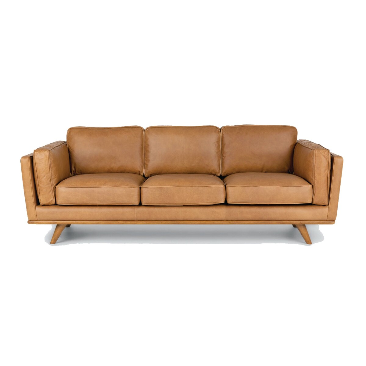Macadamia Top Grain Leather Cognac Sofa