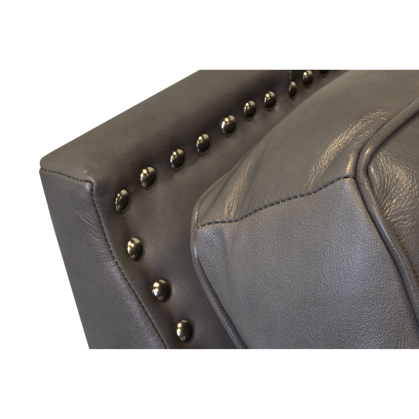 Vernon Top Grain Leather Upholstered Nailhead Trim Sleeper Sofa
