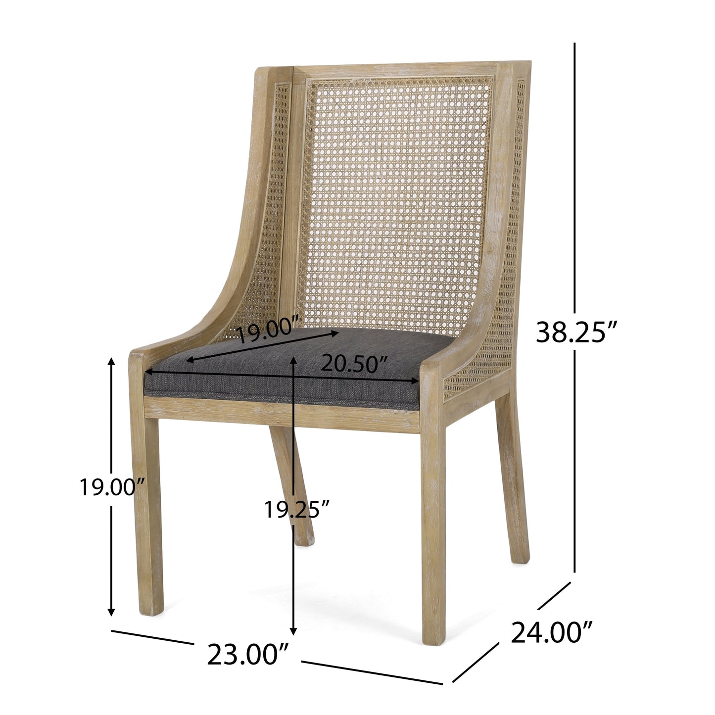 Maurers Esszimmerstühle aus Rohrgeflecht und Holz (2er-Set) von Christopher Knight Home
