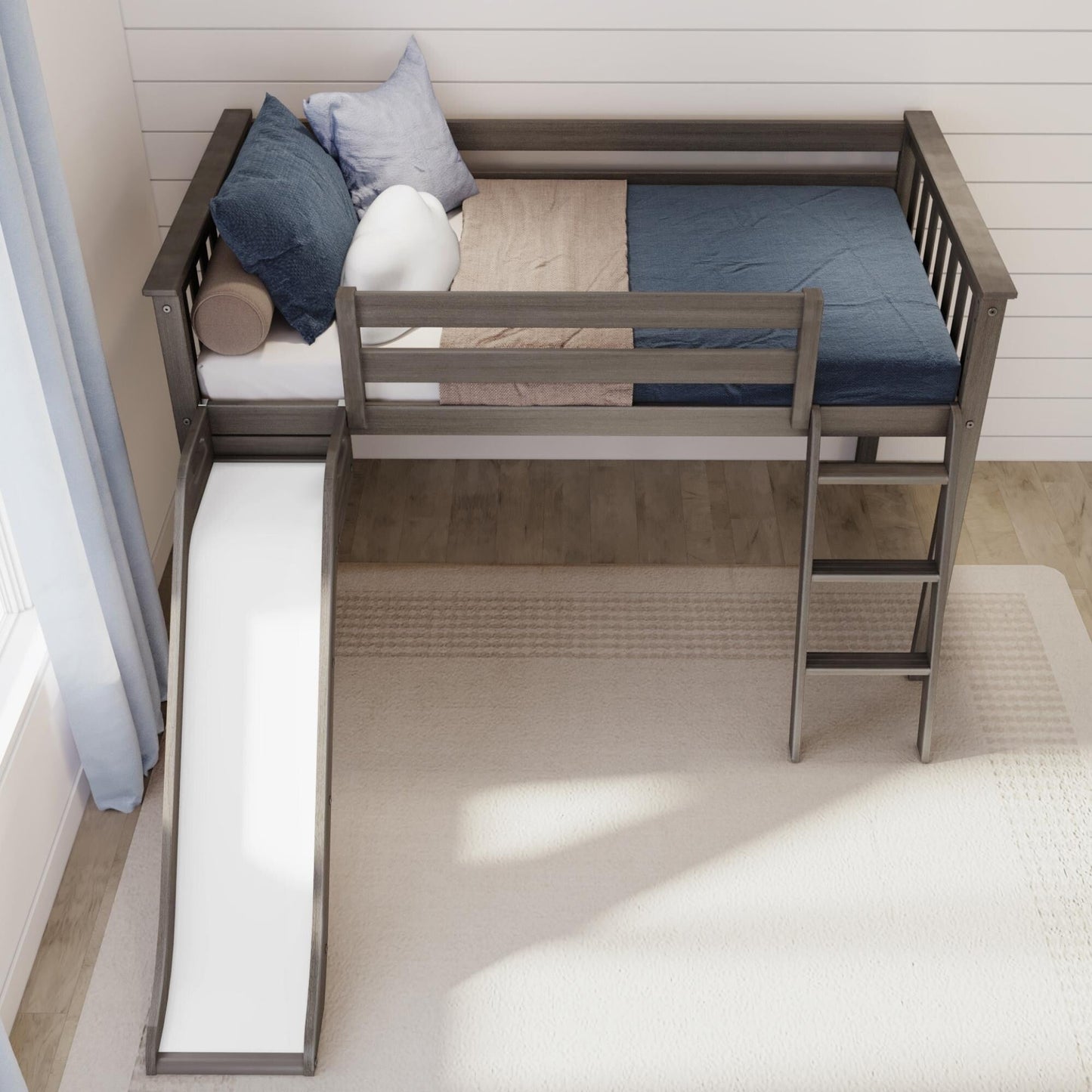 Max and Lily Classic Twin-Size Low Loft mit Easy Slide