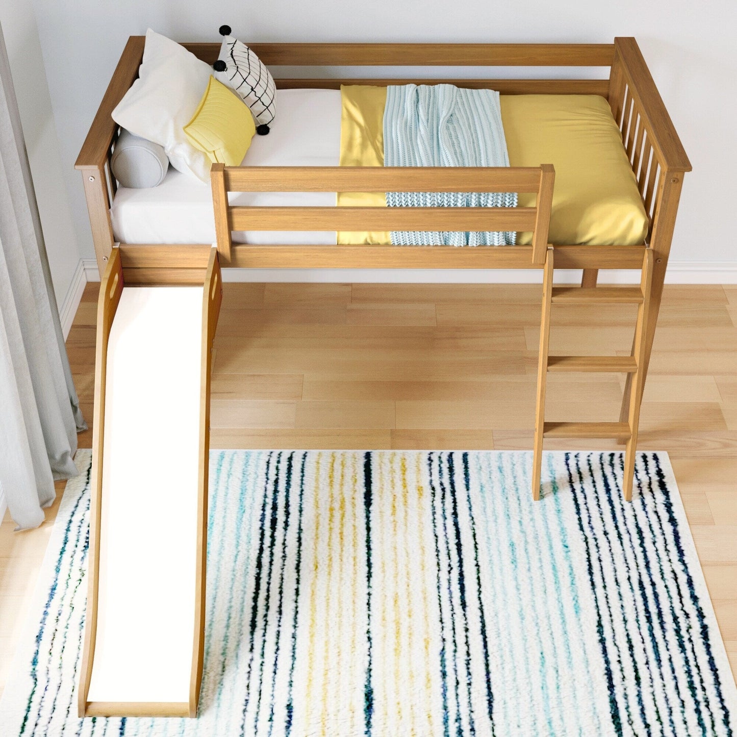 Max and Lily Classic Twin-Size Low Loft mit Easy Slide