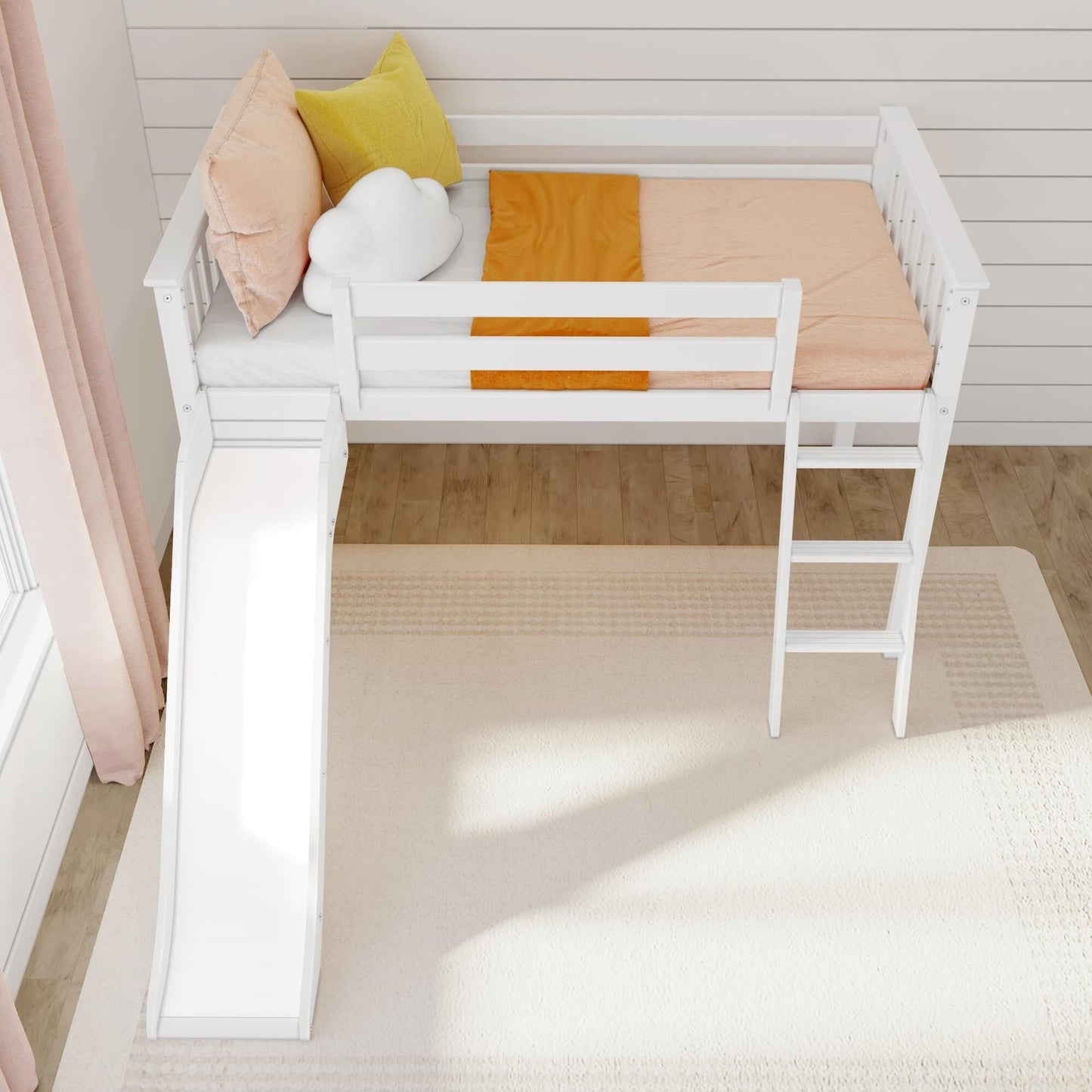 Max and Lily Classic Twin-Size Low Loft mit Easy Slide