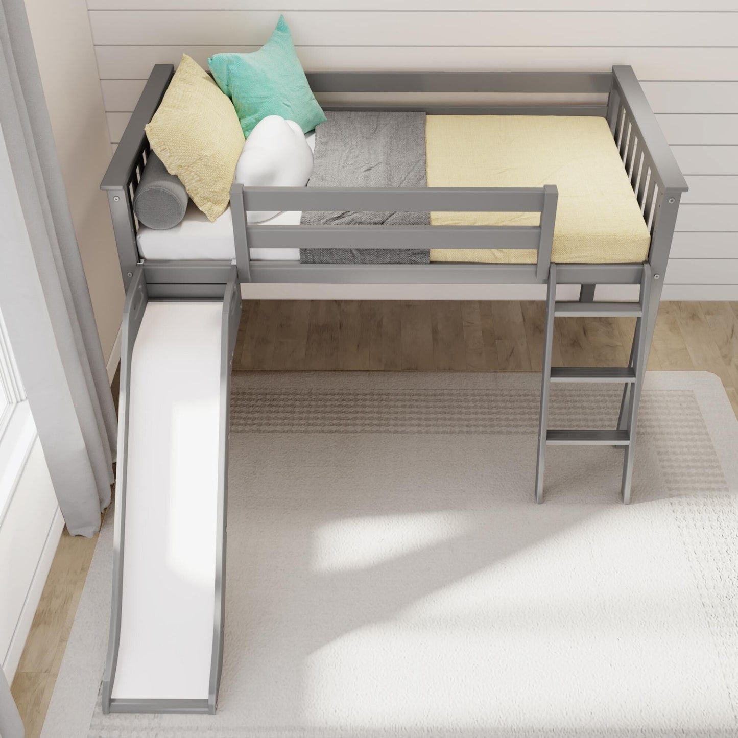 Max and Lily Classic Twin-Size Low Loft mit Easy Slide