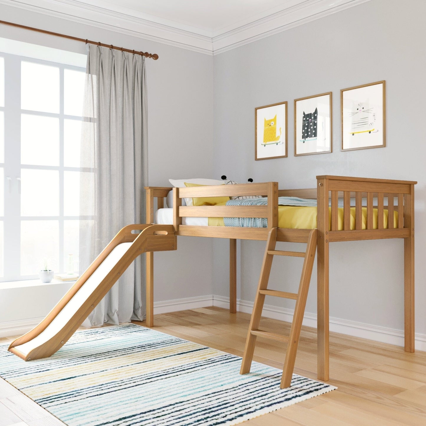 Max and Lily Classic Twin-Size Low Loft mit Easy Slide