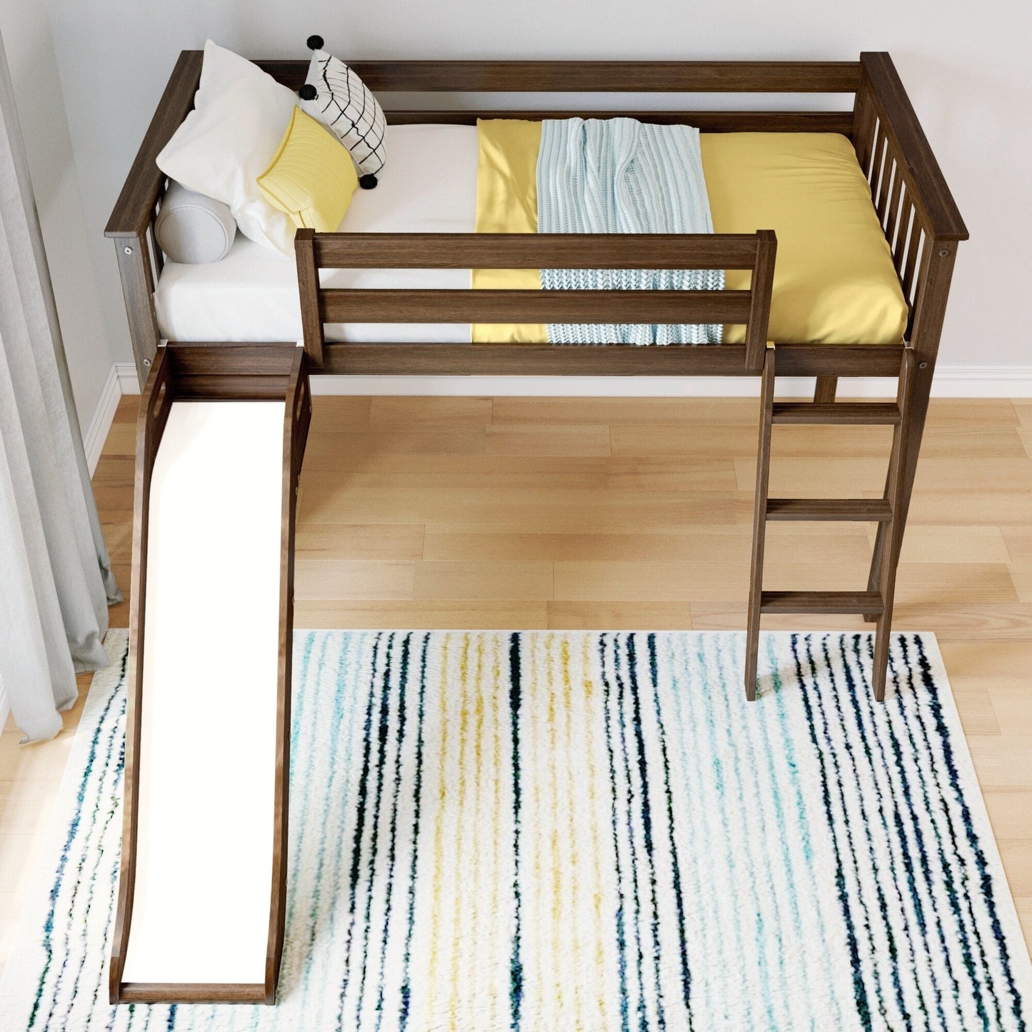 Max and Lily Classic Twin-Size Low Loft mit Easy Slide