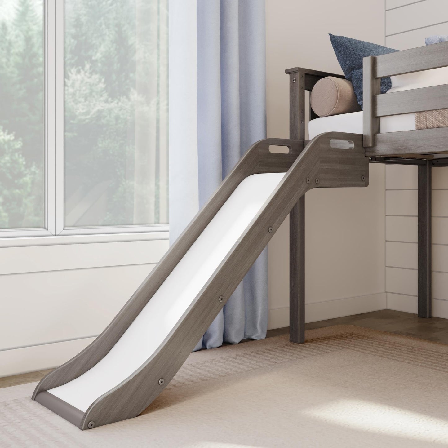 Max and Lily Classic Twin-Size Low Loft mit Easy Slide